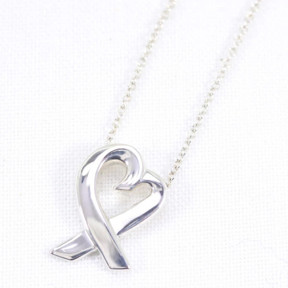 TIFFANY Co Loving Heart Necklace Sterling Silver